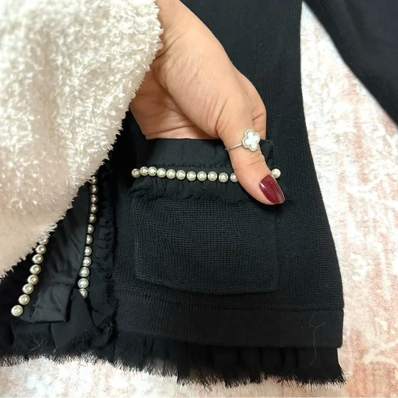 WHBM Pearl Embellished Knit Cardigan Jacket - Picture 5 of 12